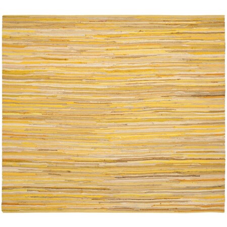Safavieh 4 x 4 ft. Rag Rug Hand Woven Square Area Rug Yellow & Multi-Color RAR130H-4SQ
